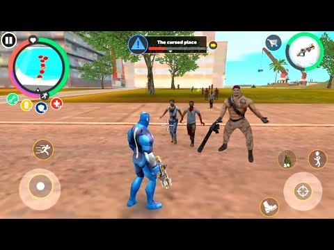 Rope hero vice town new gameplay | Rope hero arrest and cursed place fighting | Games on gameplay