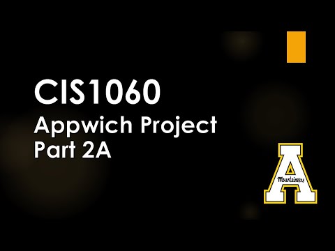 CIS1060 - Appwich Project - Part 2A
