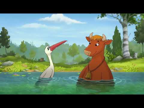 mamma mu åker vattenrutschkana