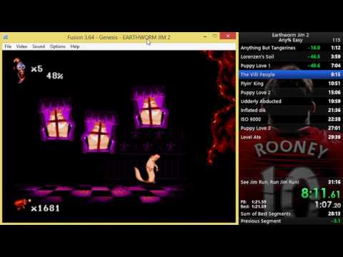 Earthworm Jim 2 Any% Easy speedrun in 29:45 [PB]