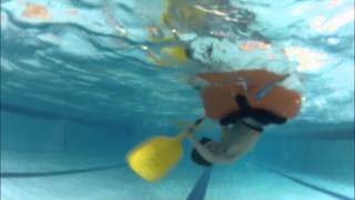 preview picture of video 'Having fun with a kayak in a swiming pool at lannemezan'