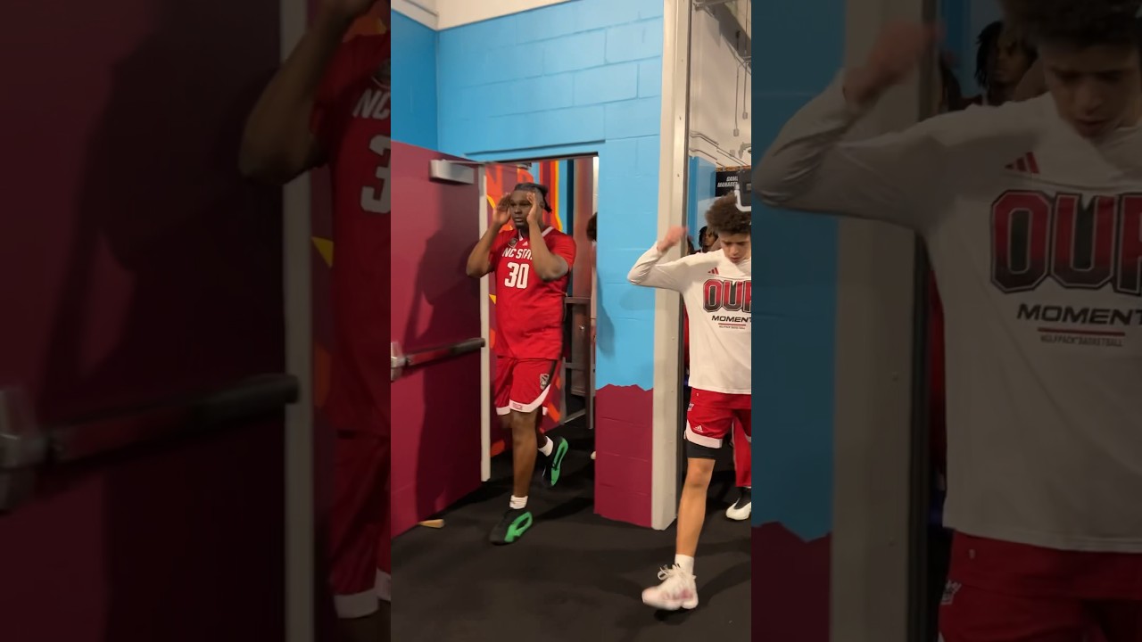 The NC State WolfPack make their Final Four entrance with a BANG 📣🗣️#marchmadness #finalfour