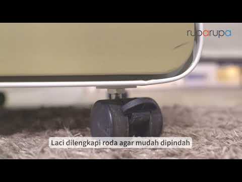 Gambar Haeju Filing Cabinet Metal Pedestal - Putih/Cokelat