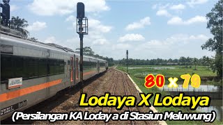 preview picture of video 'Lodaya 79 VS Lodaya 80, Persilangan KA Lodaya di Stasiun Meluwung'