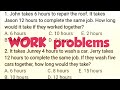 Work Problems Numerical Reasoning