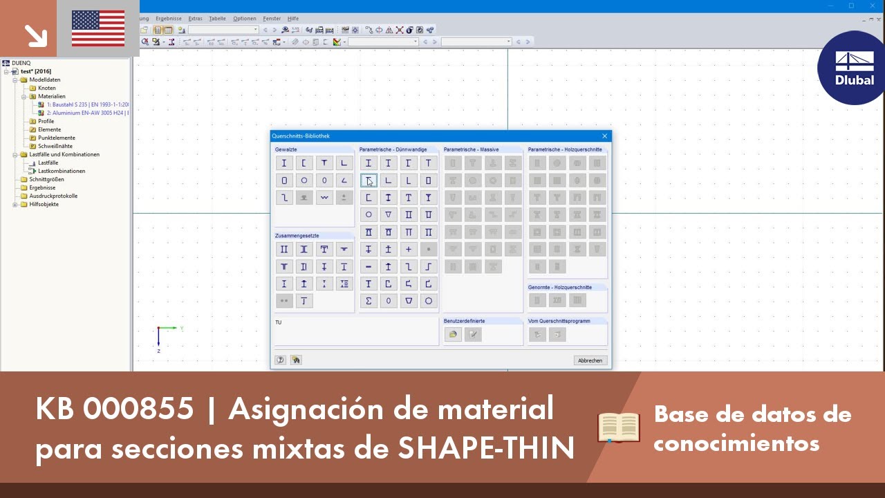 KB 000855 | Asignación de material para secciones mixtas de SHAPE-THIN