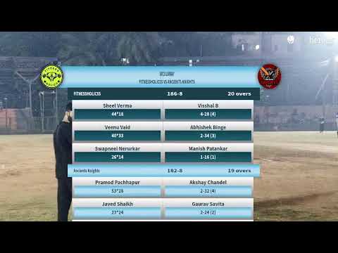 FITNESSHOLICSS vs Ancients Knights live cricket match | CRIC&FIT PRO  T20 WHITE BALL , SEASON-3 liv