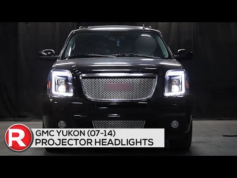 DIY Install Spec-D Projector Headlights GMC Yukon (07-14) Switchback LED DRL C-Bar - Black / Chrome