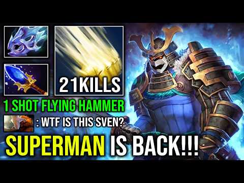 SUPERMAN IS BACK 1 Shot Flying Hammer Unlimited Heavy Crit Hit Like a Truck Sven Dota 2