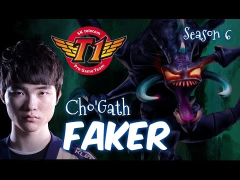 SKT T1 Faker CHO'GATH Mid vs Gangplank - Patch 6.1 KR | League of Legends