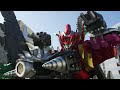 Enter Dino Fury Megazord Warrior Formation