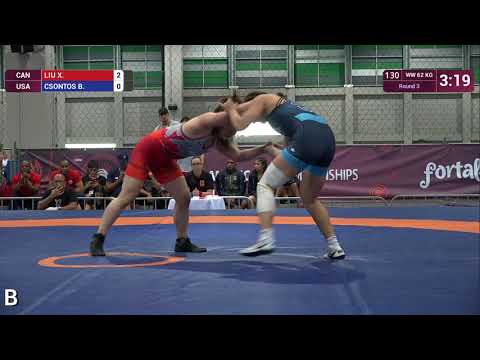 Round 3 WW - 62 kg: X. LIU (CAN) v. B. CSONTOS (USA)