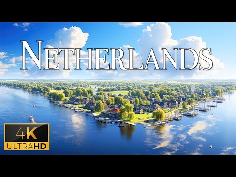 FLYING OVER NETHERLANDS (4K Video UHD) - Soothing Piano Music With Beautiful Nature Film For Reading