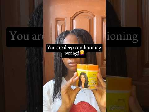 Deep conditioning for extra moisture retention on thick relaxed hair. #relaxedhair #youtubeshorts