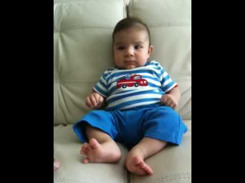 Maziar on couch- Stripes with Fire Engine