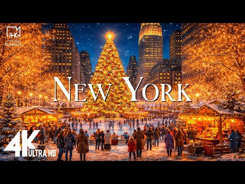 Christmas Atmosphere in New York City 4K | Holiday Lights & Winter Magic (4K)