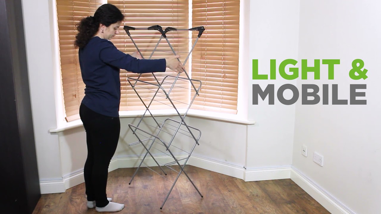 Watch video 3 Tier Indoor & Outdoor Clothes Airer, Dryer, Horse Freestanding Foldable Laundary Rack Portable Now 3 Tier Indoor & Outdoor Clothes Airer, Dryer, Horse Freestanding Foldable Laundary Rack Portable