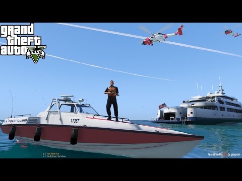 GTA 5 USCG Mods | Coast Guard Rappels Onto Drug Smuggling Cartel Boat | JayHawk & C-130 Air Support