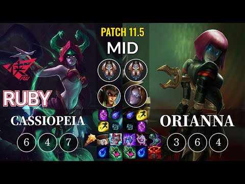 RW Ruby Cassiopeia vs Orianna Mid - KR Patch 11.5