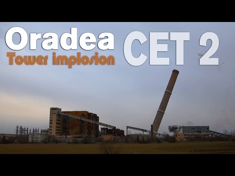 Demolare turn CET 2 Oradea - CET 2 Oradea  tower demolition