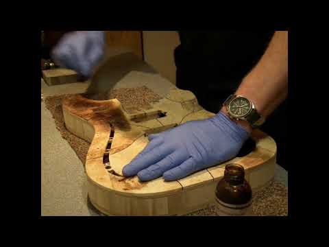 GGBO 2022 The Great Guitar Build Off Scratch Build - Chapter Thirteen - Final sand and stain.