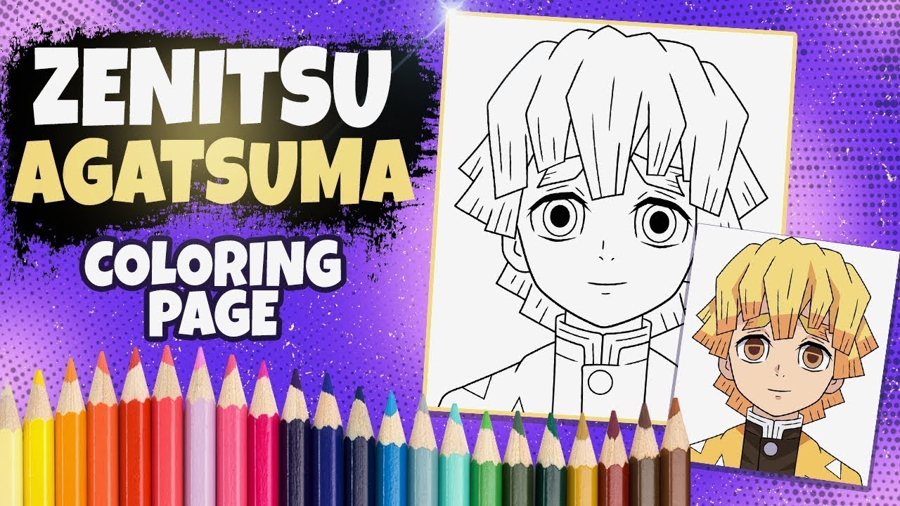 Zenitsu Coloring Page | Calm & Relaxing Art