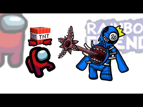 Mini Crewmate Kills Creepy Rainbow Friends Characters | Among Us