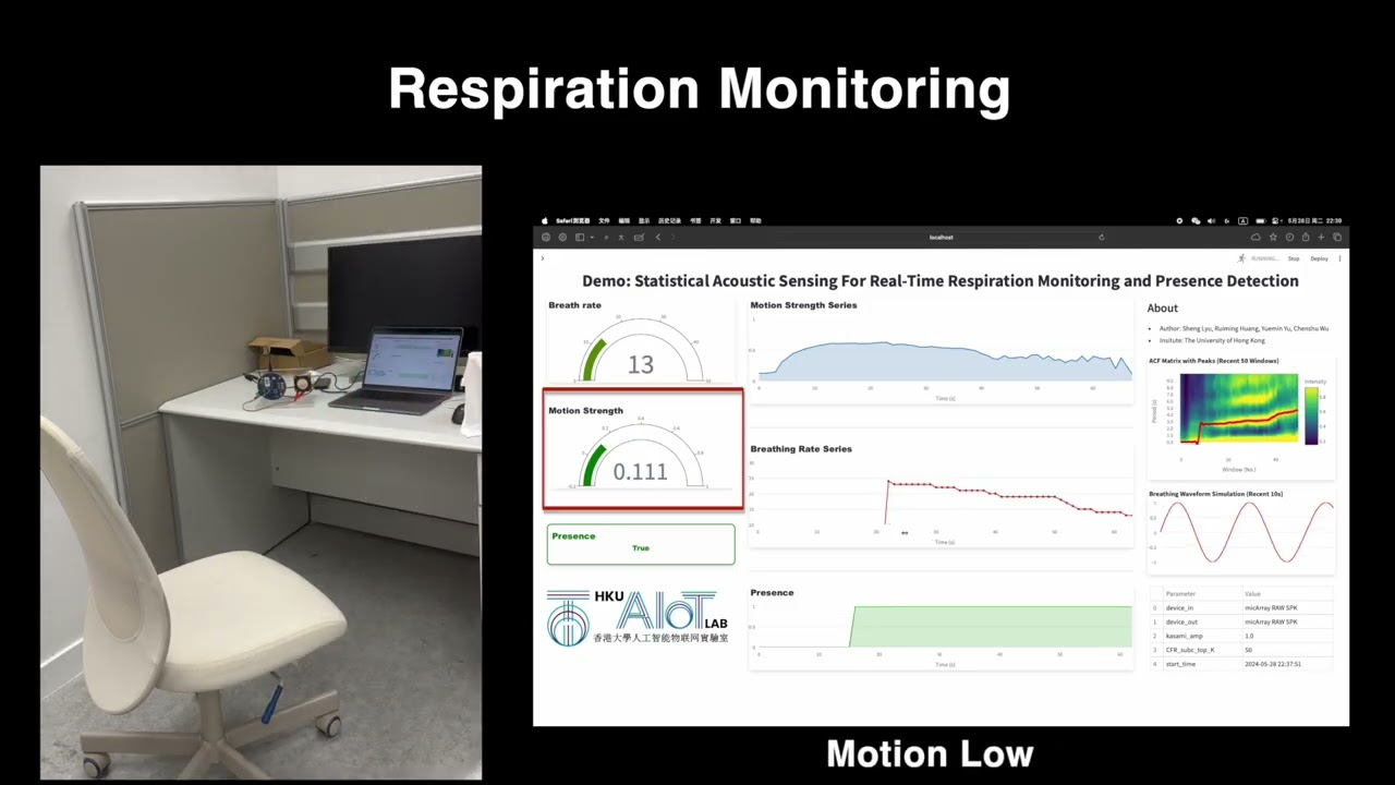 Statistical Acoustic Sensing For Real-Time Respiration Monitoring and Presence Detection(MobiSys'24)