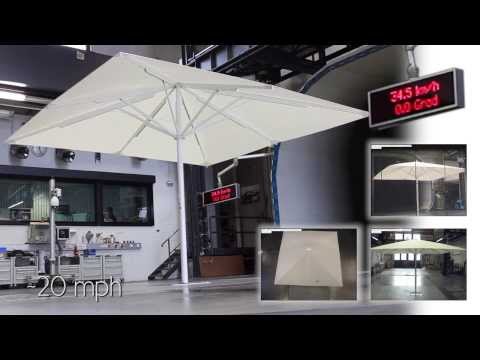 CARAVITA Testlab - Sonnenschirm Big Ben 2 4x4m im Windkanal | Sunshade Big Ben 2 4x4m in wind tunnel