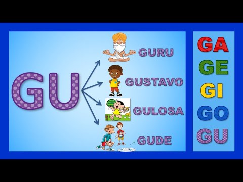 Família Silábica da Letra G || Alfabetização || Adivinhas, leitura e imagens || GA GE GI GO GU ||