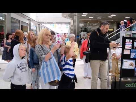 Flash Mob at Swansea's Quadrant shopping centre with Dunvant Choir