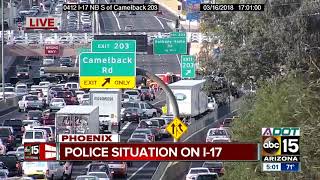 I-17 closed northbound Friday evening near Camelback