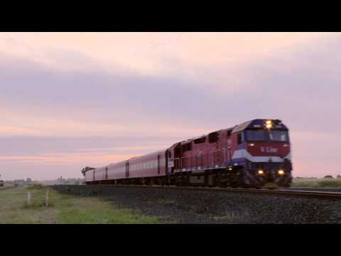 V/Line Passenger Train at Sunset with N Class locomotive - PoathTV Trains & Railways