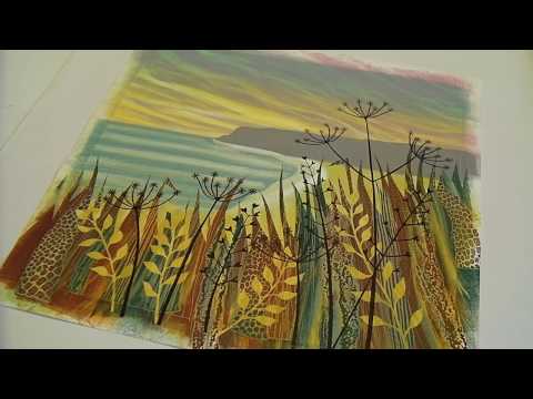 Rebecca Vincent printing monotypes: Part 9 Creating seedheads