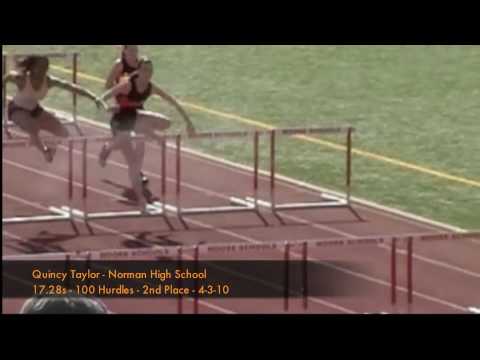 Quincy Taylor Norman High School 100 Hurdles 4/3/10