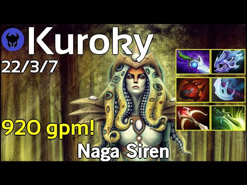 920 gpm! Kuroky [Liquid] plays Naga Siren!!! Dota 2 7.21