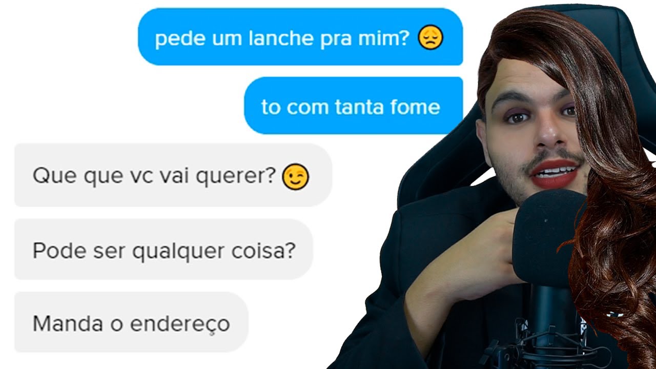 FINGINDO SER MULHER NO TINDER (me pediram lanche)