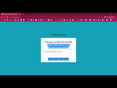 Employee Attendance In Time &amp; Out Time Entry System in PHP Application Projects