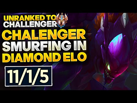 Unranked to Challenger Day 7 - Chall Kha'Zix Smurfing in Diamond | Sybr | League of Legends