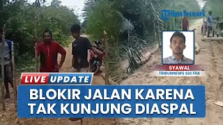 Kesal Jalan Tak Diaspal, Warga Laworo Sultra Nekat Blokir Jalan Pakai Pagar