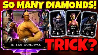 Elite Outworld Pack Opening in MK Mobile. INSANE LUCK! My New Trick To Get Diamond Characters!