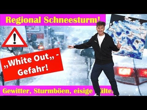 Schnee und Schneeverwehungen: White Out droht! Nachts bis minus 20 °C! Der Winter bleibt erstmal!