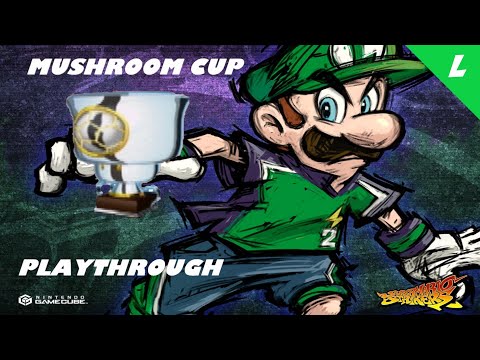"Mushroom Cup Luigi" Super Mario Strikers | Mario Smash Football Playthrough (Superstar)