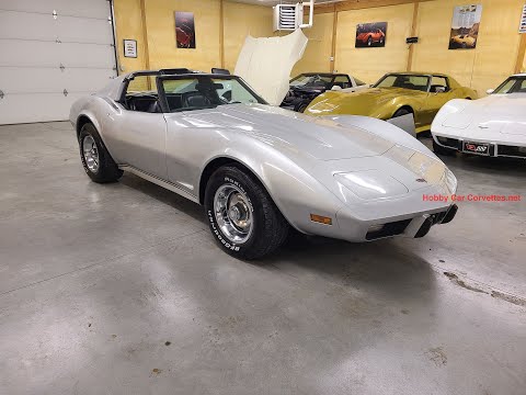 1977 Silver Corvette T Top Manual Transmission Black Interior Video