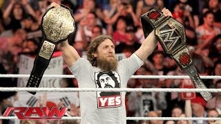 Daniel Bryan celebrates his WWE World Heavyweight 