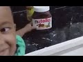 Kid Spelling Nutella PEANUT BUTTER