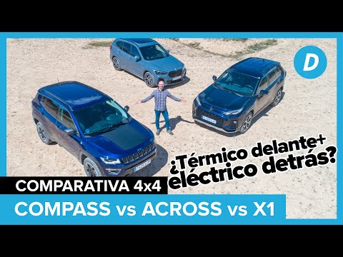 Comparativa SUV 4×4 al límite!: Jeep Compass Trailhawk 4xe vs BMW X1 XDrive 25e vs Suzuki Across