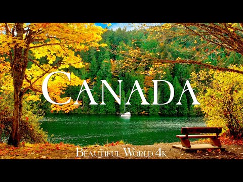 Canada 4K Autumn Relaxation Film - Peaceful Piano Music - Autumn Landscape
