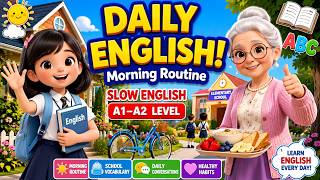 Learn Daily English with Granny  & Emma | Morning Routine + School Vocabulary for Kids