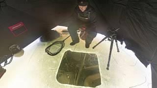 Crazy Shallow Ice Fishing (Incredible Strikes)